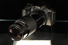 FOTOCAMERA PELLICOLA PENTAX Z-50P SLR AF 35mm con SIGMA AF 75-300mm f4.5-5.6 ...