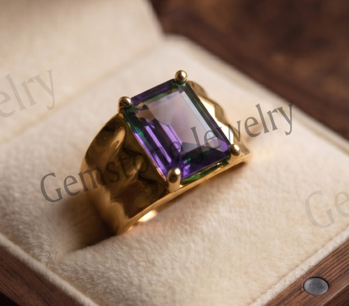 Anello uomo ametista taglio