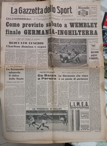 Gazzetta 1966 mondiali - gazzetta, 27/7/1966