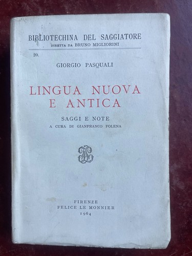 Giorgio pasquali lingua - pasquali, –