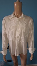 CLASS ROBERTO CAVALLI CAMICIA UOMO BIANCA MANICA LUNGA TAGLIA L 100% COTONE