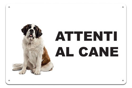 Cartello attenti cane in - al,