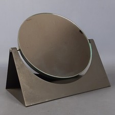 Specchio Da Tavolo Basculante Metallo Legno Grigio Design Modernariato Anni 70