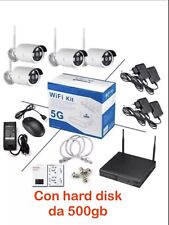 KIT VIDEOSORVEGLIANZA WIRELESS FULL HD 4 TELECAMERE WIFI REMOTO IP 5G DVR NVR