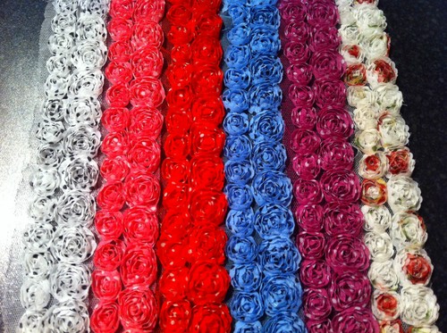 Bordo tessuto pizzo fiori - bordo,