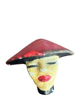 Vintage Elsa Schiaparelli Button 1930’s Asian Woman Figural RARE