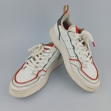 Scarpe da ginnastica Adidas Originals Supercourt bianche rosse in pelle art FX5703 taglia UK 6