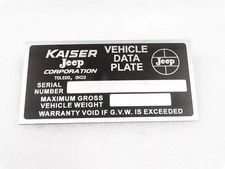 Targa per jeep kaiser versione - jeep,