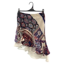 LOUIS VUITTON patchwork asymmetry skirt Blue Red Multicolor silk/Rayon