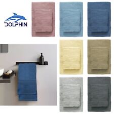 Set asciugamani spugna bagno vari colori viso+ospite 60x100cm+40x60cm mod.PARTY