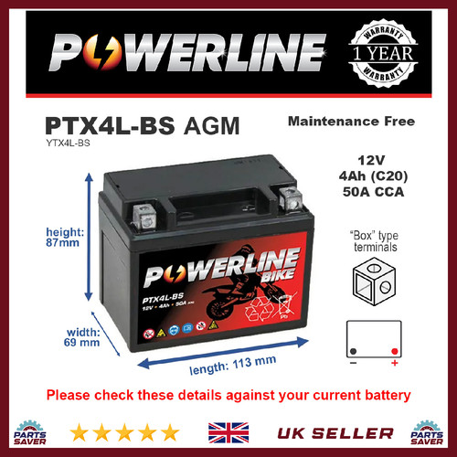 Batteria powerline yt4lbs - batteria, 12v