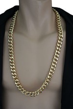 Uomo Moda Collana Oro Metallo