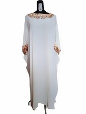 Caftano Kimono realizzato sartorialmente con applicazioni di Paillettes Dorate