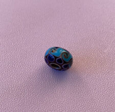 Trollbeads Argento 925 Murano Unico Vetro Pavone Blu