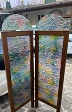 10 Paraventi Separè 2 Pannelli con vetro 180x100