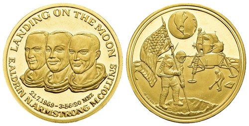 Medaglia oro commemorativa - medaglia,