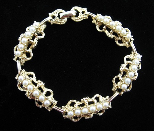 Bracciale vintage perle finte - bracciale,