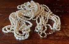 Collana ,Collier 6 Fili ,perle Barocche ,vintage chiusura  oro  , 76 Cm