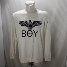 Articolo e4677 felpa uomo Boy London bianca, taglia XL, ascelle 55cm, spalle 51c