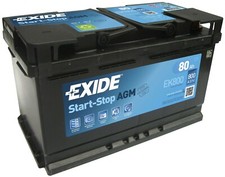 BATTERIA PER AUTO EXIDE 80 AH AMPERE 12V 800 A EN START & STOP AGM NUOVA EK800