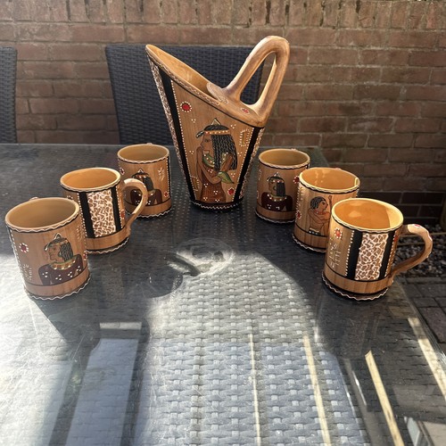 Set brocca tazze ceramica - e,