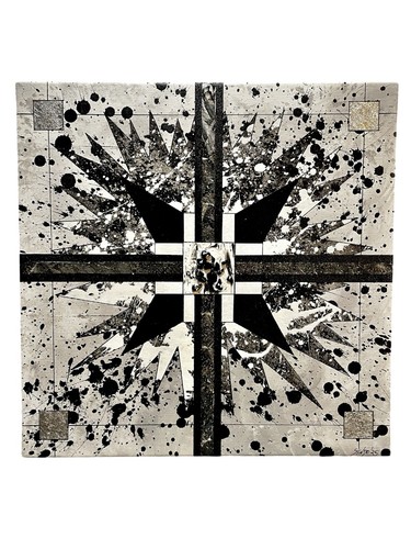 Astratto croce action painting - croce,