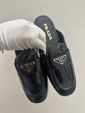 Prada mules in pelle spazzolata taglia 39 EU 9 US autentico