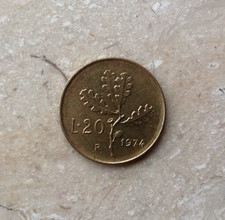 20 Lire 1974 Quercia Italia Formato Comune Conservazione SPL Extremely Fine