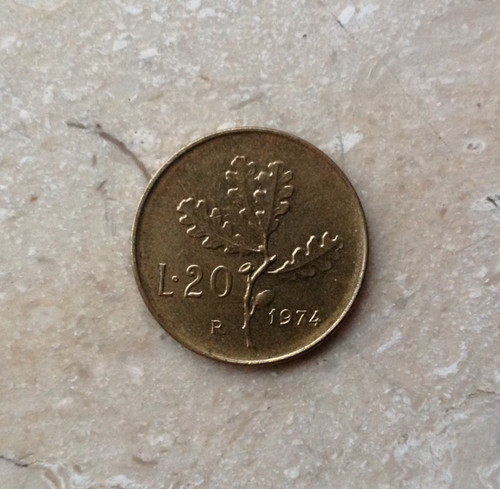 Lire 1974 quercia italia - 20,