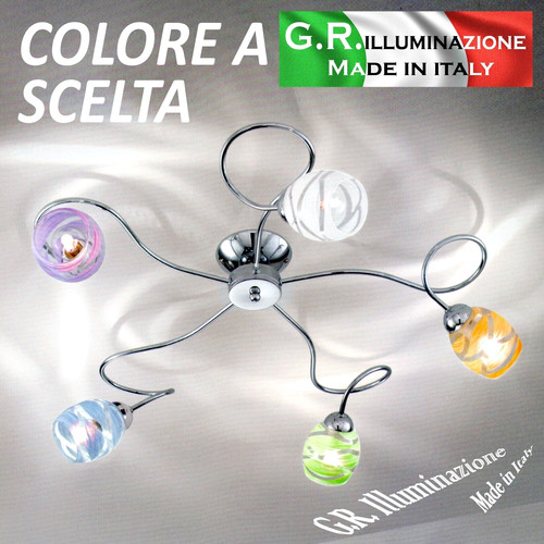 Plafoniera moderna cromata - plafoniera,