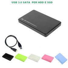 BOX CASE SLIM ESTERNO HARD DISK 2,5" SATA HD HDD USB 3.0 CAVO ADATTATORE DRIVE