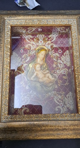 Quadro teca con natività - , in