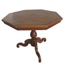 Tavolo ottagonale intarsiato in noce abete larice acero - 800 - tavolino tondo 