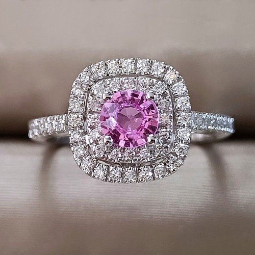 Anello zaffiro rosa naturale - zaffiro,