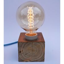 Lampada in legno di riciclo lampada vintage cubo pedana cube- lampada scrivania