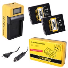 2x Batteria Patona + caricabatteria Synchron LCD USB per Lumix DMC-FZ18,DMC-FZ28