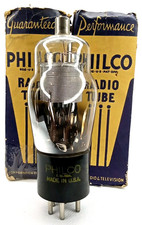 Antico tubo radio e scatola originale set di 2 Philco modello 35/51 nuovo con scatola anni '30