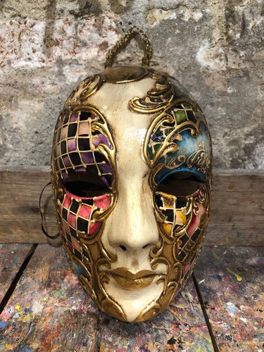 Maschera carnevale dorata - di,