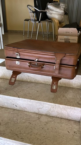 Valigia pelle marrone vintage