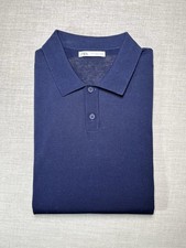 Polo ZARA blu navy misto seta