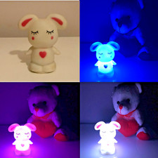 Luce notturna per bambini lampada da comodino led a forma di topo a batterie 