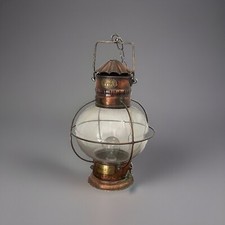 Stupenda antica lanterna navale restaurata a sospensione elettrica funzionante