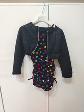 Vestito Abito Bambina Più Giubbotto  Nero Corto Shein 4 Anni 