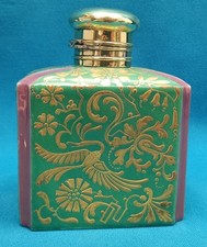 XIX° IMPORTANT FLACON A PARFUM EN PORCELAINE POLYCHROME DE PARIS PAPILLON PHÉNIX