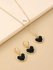Parure set forma cuore nero - parure,