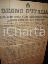 1926 REGNO ITALIA Sottoscrizione prestito Nazionale 5% *Manifesto cm 100 x 70