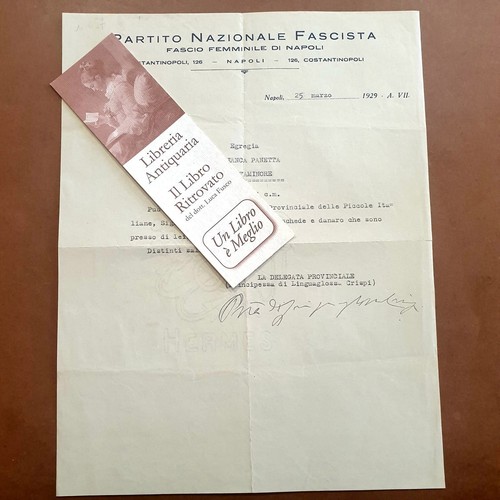 Autografo giuseppina crispi - giuseppina,
