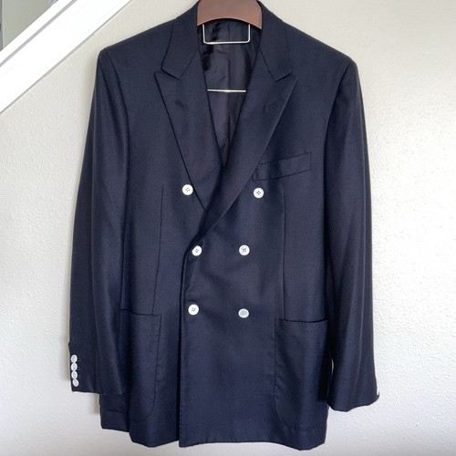 Kiton blazer navy - navy, 100%