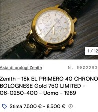 NEW ZENITH 40 EL PRIMERO 18k BOLOGNESE (Over 40 grams Of GOLD) 750 SET Automatic