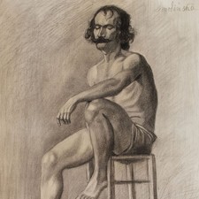 Nudo maschile seduto studio
